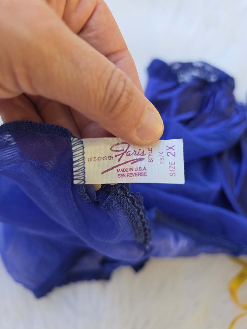 Vtg 80's 90's Royal Blue Satin Lace Lingerie Teddy Bodysuit Romantic Boudoir - Picture 5 of 12